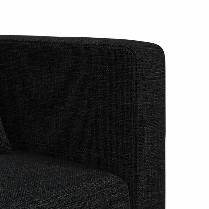 Canapé-lit en forme de L noir 275x140x70 cm tissu – Image 6