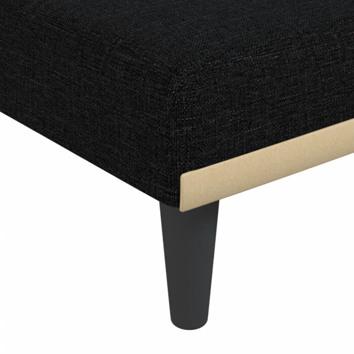 Canapé-lit en forme de L noir 275x140x70 cm tissu – Image 7