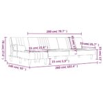 Canapé-lit en forme de L noir 260x140x70 cm velours – Image 9