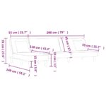 Canapé-lit en forme de L gris clair 255x140x70 cm tissu – Image 9