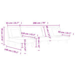 Canapé-lit en forme de L gris 255x140x70 cm velours – Image 9