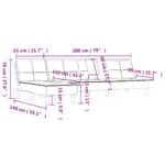 Canapé-lit en forme de L gris 255x140x70 cm velours – Image 11