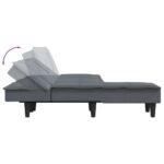 Canapé-lit en forme de L gris 255x140x70 cm velours – Image 5