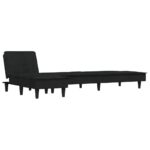 Canapé-lit en forme de L noir 255x140x70 cm velours – Image 3
