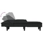 Canapé-lit en forme de L noir 255x140x70 cm velours – Image 5