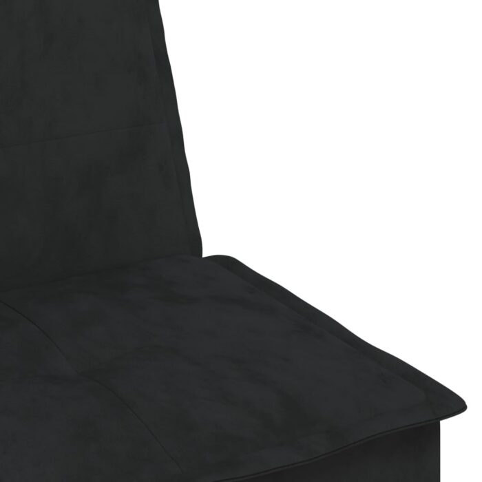 Canapé-lit en forme de L noir 255x140x70 cm velours – Image 7