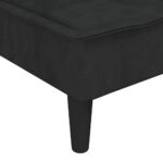 Canapé-lit en forme de L noir 255x140x70 cm velours – Image 8
