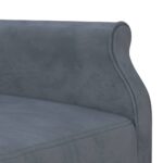 Canapé-lit en forme de L gris 271x140x70 cm velours – Image 6