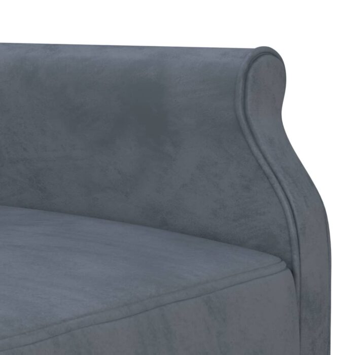 Canapé-lit en forme de L gris 271x140x70 cm velours – Image 6