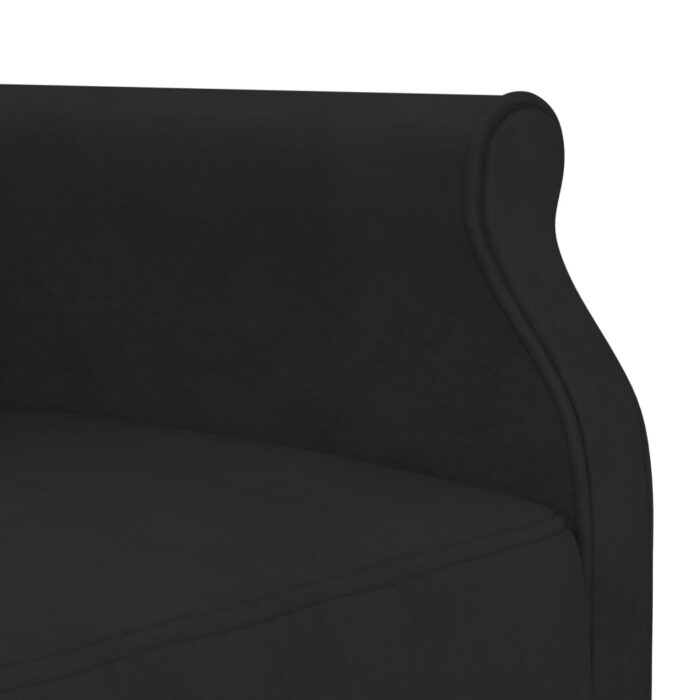 Canapé-lit en forme de L noir 271x140x70 cm velours – Image 6