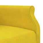 Canapé-lit en forme de L jaune 271x140x70 cm velours – Image 6