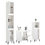 Ensemble d'armoires salle de bain 3 pcs blanc bois d'ingénierie – Image 2
