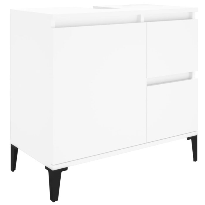 Ensemble d'armoires salle de bain 3 pcs blanc bois d'ingénierie – Image 3