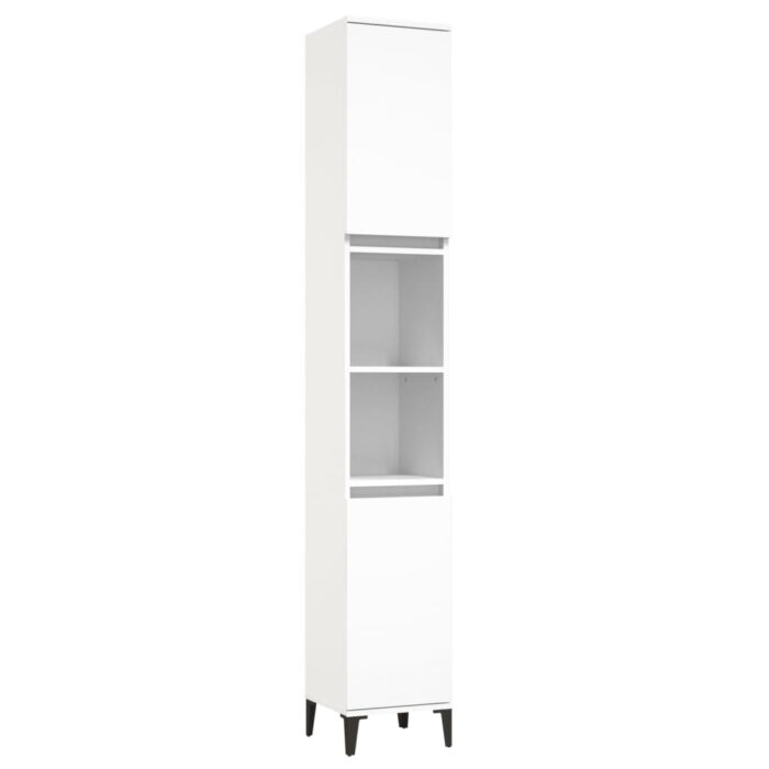 Ensemble d'armoires salle de bain 3 pcs blanc bois d'ingénierie – Image 4