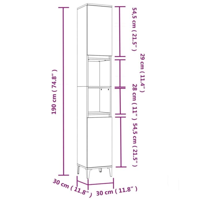 Ensemble d'armoires salle de bain 3 pcs blanc bois d'ingénierie – Image 8