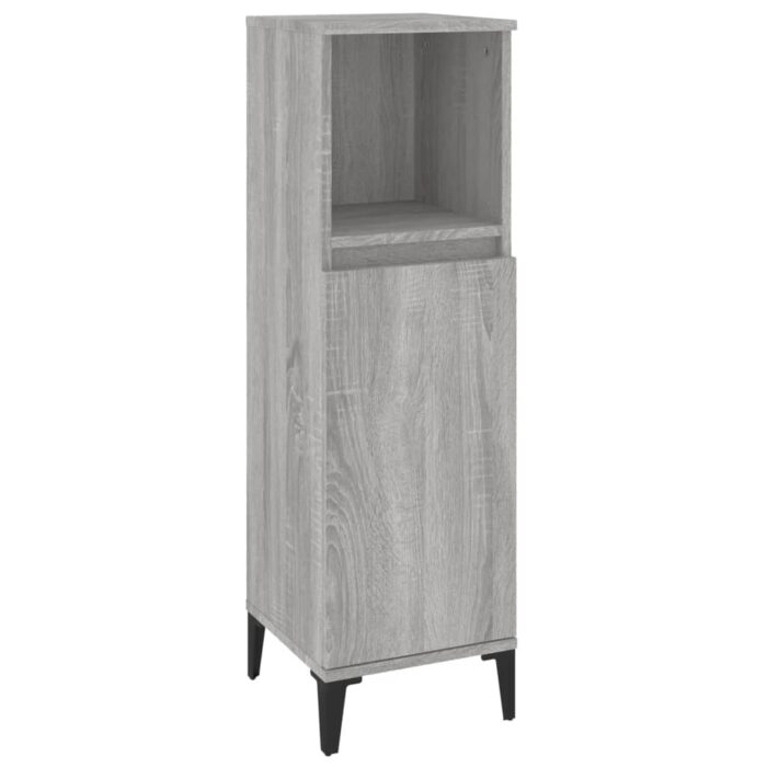 Ensemble d'armoires de salle de bain 3 pcs sonoma gris – Image 5