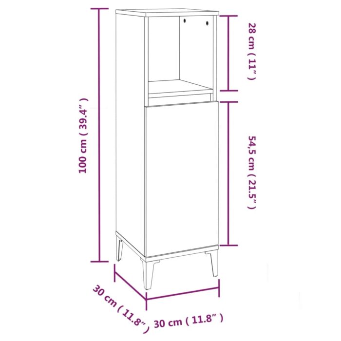 Ensemble d'armoires de salle de bain 3 pcs sonoma gris – Image 9
