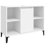 Ensemble de meubles salle de bain 3 pcs blanc bois d'ingénierie – Image 3