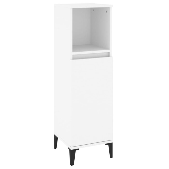 Ensemble de meubles salle de bain 3 pcs blanc bois d'ingénierie – Image 5