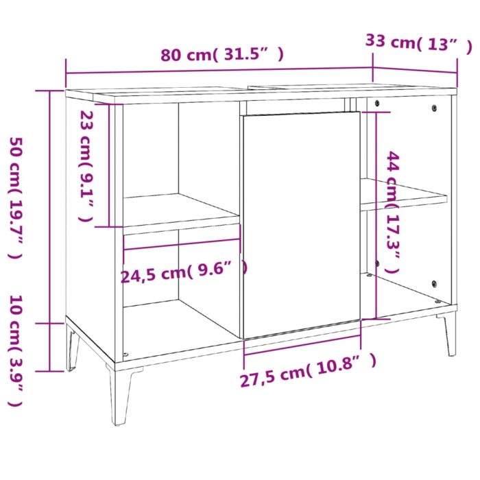 Ensemble de meubles salle de bain 3 pcs blanc bois d'ingénierie – Image 7