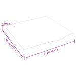 Dessus de table 60x60x(2-6) cm bois de chêne massif non traité – Image 6
