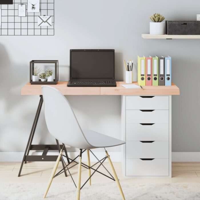 Dessus de table 120x50x(2-6) cm bois de chêne massif non traité – Image 1