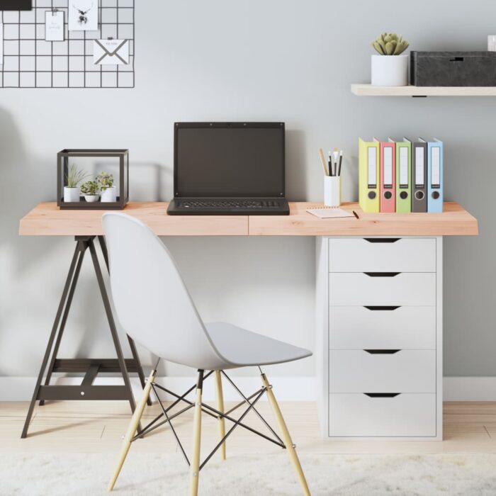 Dessus de table 140x50x(2-6) cm bois de chêne massif non traité – Image 1