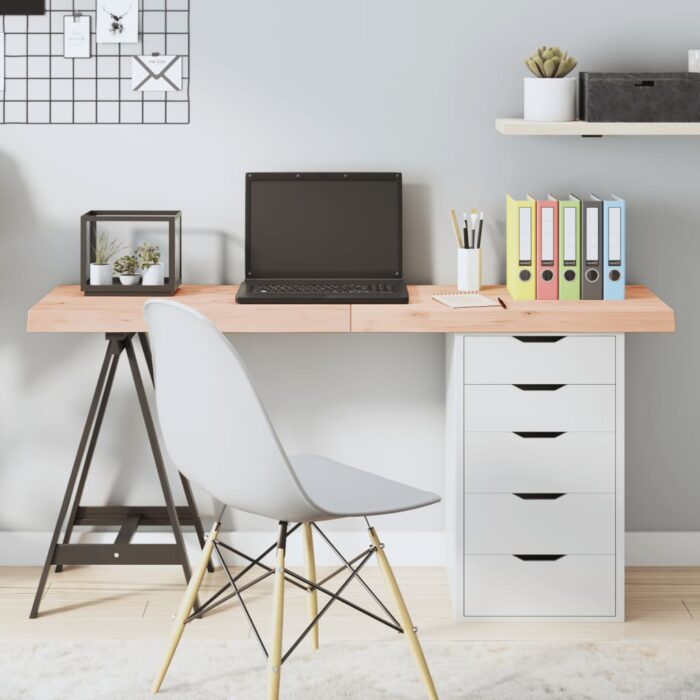 Dessus de table 140x60x(2-6) cm bois de chêne massif non traité – Image 1