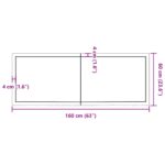 Dessus de table 160x60x(2-6) cm bois de chêne massif non traité – Image 8
