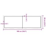Dessus de table 180x60x(2-6) cm bois de chêne massif non traité – Image 8