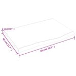 Dessus de table marron clair 60x40x2 cm bois chêne traité – Image 4