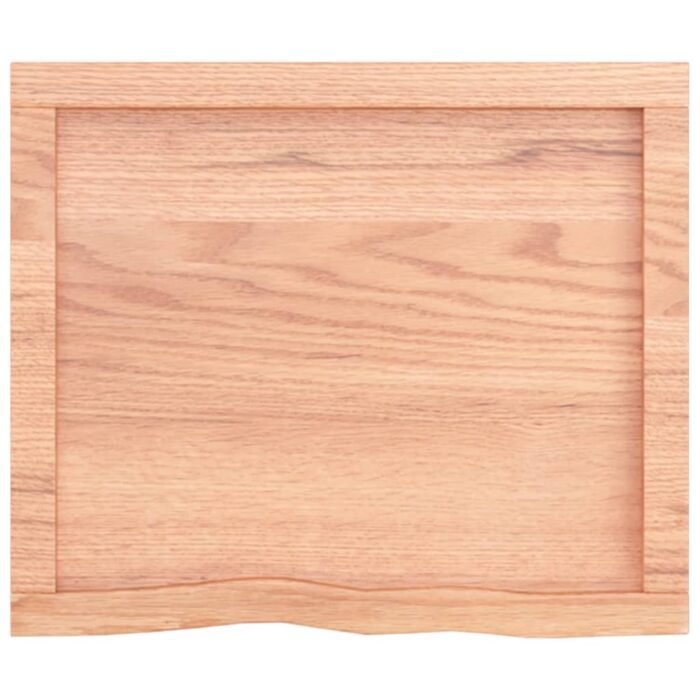 Dessus de table marron clair bois chêne massif traité – Image 4