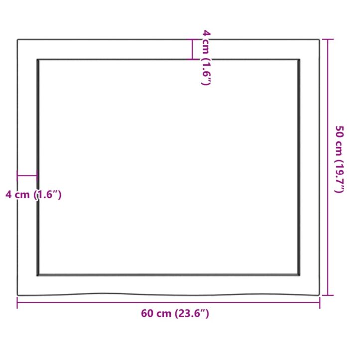 Dessus de table marron clair bois chêne massif traité – Image 7