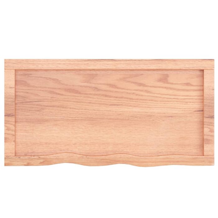 Dessus de table marron clair bois chêne massif traité – Image 4