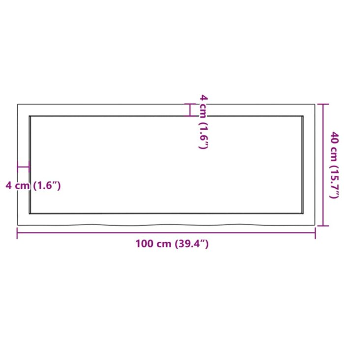 Dessus de table marron clair bois chêne massif traité – Image 7
