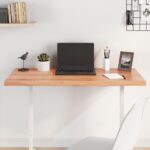 Dessus de table marron clair bois chêne massif traité
