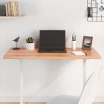 Dessus de table marron clair 100x50x2 cm bois chêne traité
