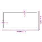 Dessus de table marron clair bois chêne massif traité – Image 7