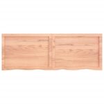 Dessus de table marron clair bois chêne massif traité – Image 5