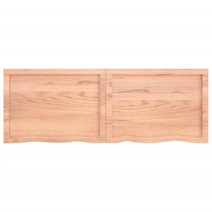 Dessus de table marron clair bois chêne massif traité – Image 5