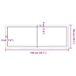 Dessus de table marron clair bois chêne massif traité – Image 8