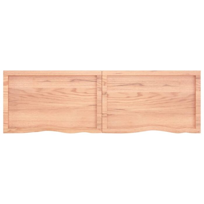 Dessus de table marron clair bois chêne massif traité – Image 5