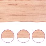 Dessus de table marron clair bois chêne massif traité – Image 6