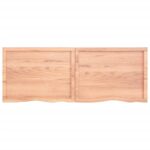 Dessus de table marron clair bois chêne massif traité – Image 5