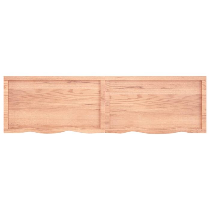 Dessus de table marron clair bois chêne massif traité – Image 5