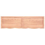 Dessus de table marron clair bois chêne massif traité – Image 5