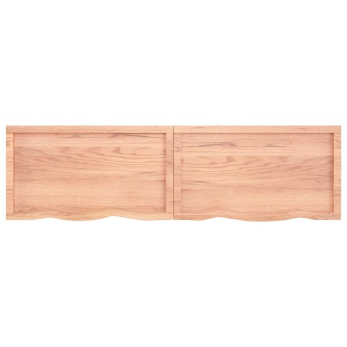 Dessus de table marron clair bois chêne massif traité – Image 5