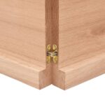 Dessus de table marron clair bois chêne massif traité – Image 3