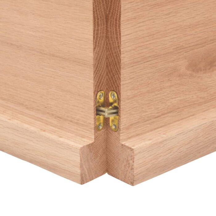 Dessus de table marron clair bois chêne massif traité – Image 3