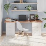 Dessus de table marron clair bois chêne massif traité